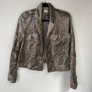 Cabi Sunday Topper Velvet Jacket Style 3377 Taupe Boxy Fit Women's Size‎ Small